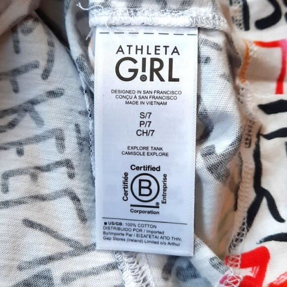 Athleta Girl Pride Size Small (7) Organic Cotton Multi Explore Tank - Picture 8 of 8